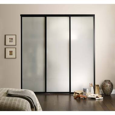 Glass sliding shop mirror doors